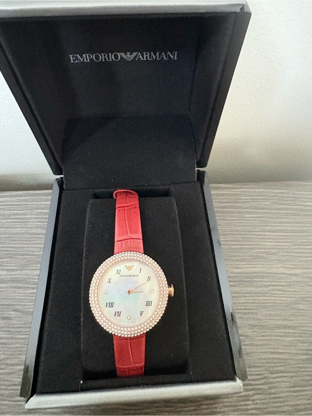 Emporio Armani AR11357 Red Leather Women's Watch